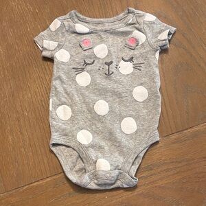 Carter's Gray and White Polka Dot One Piece